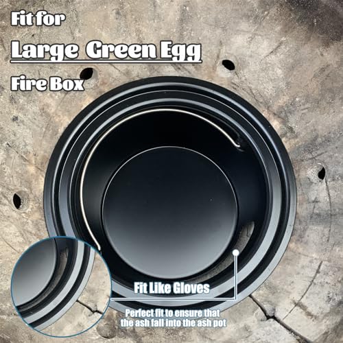 Kamado Cooker Ash Can with Folding Handle for Large Green Egg - Carbon Steel Ash Pot