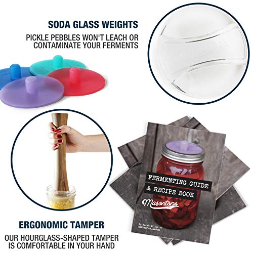 Masontops Wide Mouth Mason Jar Fermentation Kit for Pickles Sauerkraut & Kimchi