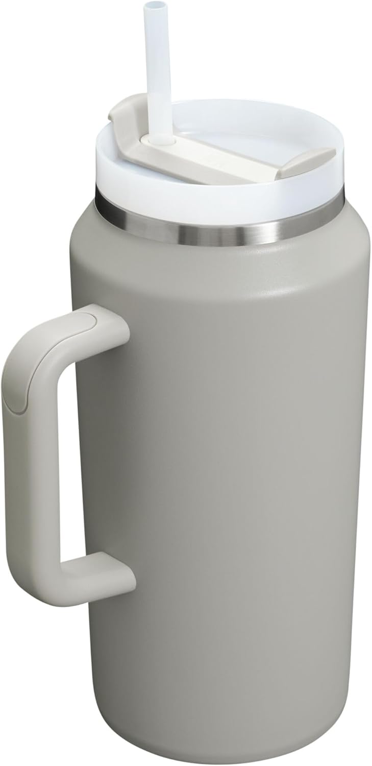 STANLEY Quencher H2.0 Tumbler - 64 oz Insulated Stainless Steel Cup with Handle & Straw | BPA-Free Ash Color