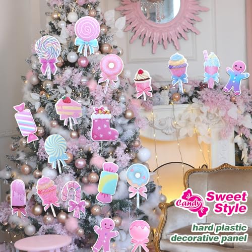 18 Pcs Giant Lollipop Christmas Tree Ornaments - Candy Decor 30 cm for Holiday Festivities