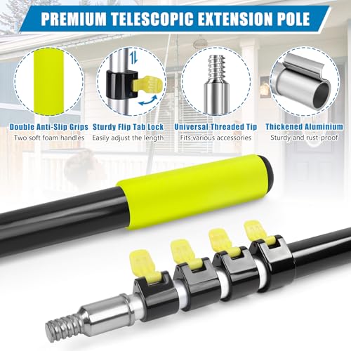 UQM 18 Ft Telescopic Extension Pole with Hook for Christmas Lights and Decorations