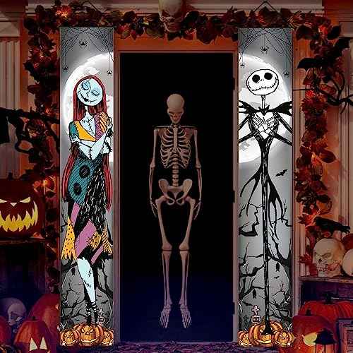 FARMNALL Halloween Banner Christmas Porch Banner Spider Webs Decorations Board Wall Hanging with Sign Porch Decorations Outdoor for Home Office Holiday Decor