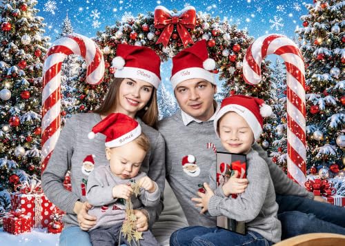 Cumia Christmas Candy Cane Backdrop 7x5ft for Photography – 7x5FT