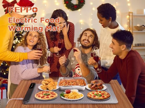 XL Large Food Warming Mat 24x15 Inch - Fast 10s Full Surface Heating, Adjustable Temperature & Timer
