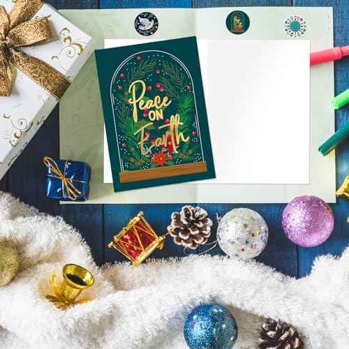 ceiba tree Christmas Cards 24pcs Peace Dove Greeting Card Christmas Note Cards with Envelopes and Stickers