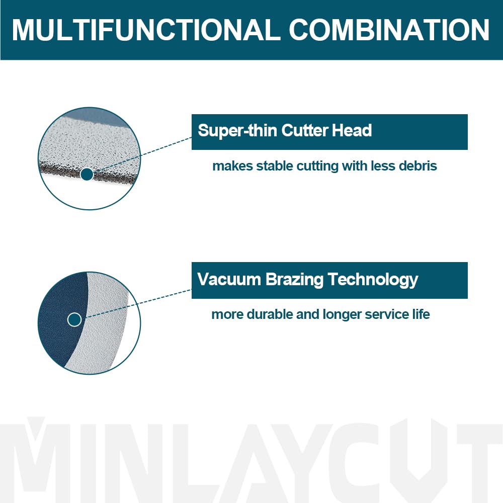 MINLAYCUT Diamond Glass Cutting Disc - 3pcs 4.5 inch/115mm Saw Blades for Cutting Glass Jade Crystal Wine Bottle for Angle Grinder Arbor 7/8'' x 5/8''