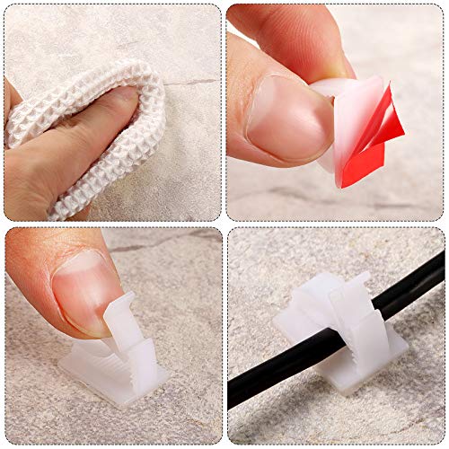 Maitys 120 Pcs Outdoor Cable Clips Adhesive Wire Holder Large White - Outdoor Waterproof