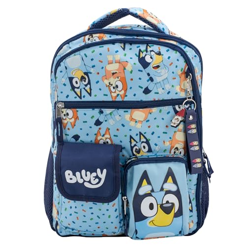 Bluey & Bingo Kids Backpack for Girls & Boys, Multi Pocket School Bag - Bluey Variation