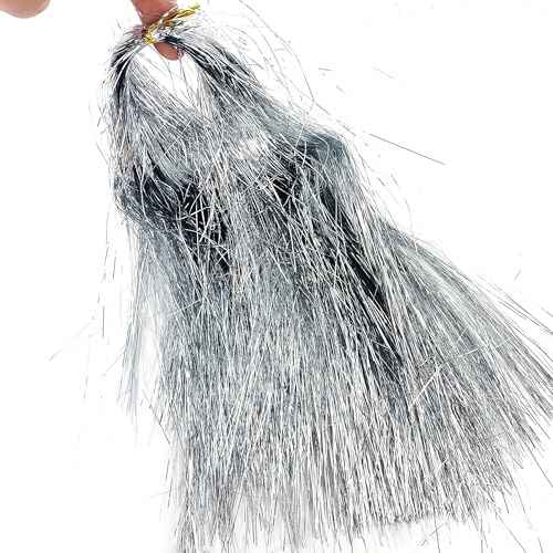 Heyiwell 2000 Strands Iridescent Tinsel Icicles for Christmas Tree, Xmas,Birthday Party Wedding Decorations 18" Inch, Silver