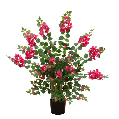 Artificial Bougainvillea Tree 42 Inch with Pink Blooms - Faux Indoor Plant