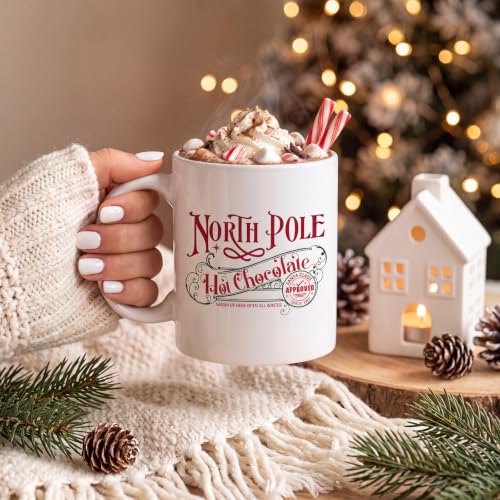 Yaomiao 8 Pcs North Pole Christmas Mugs - 11.8 oz Ceramic Coffee Cups