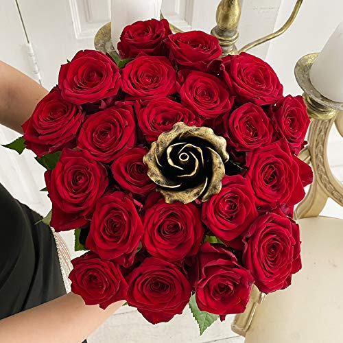 Hand-Forged Bronze Metal Rose Sculpture - Romantic Gift for Anniversaries & Special Occasions