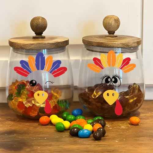 28 Pcs Turkey Face Vinyl Decals Turkey Faces DIY Craft Vinyl Art Stickers, Turkey Face Wall Decals Stickers Halloween Fall Thanksgiving Christmas Glass Window Sticker