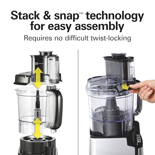 Hamilton Beach 12-Cup Food Processor & Vegetable Chopper with Snap & Stack Technology