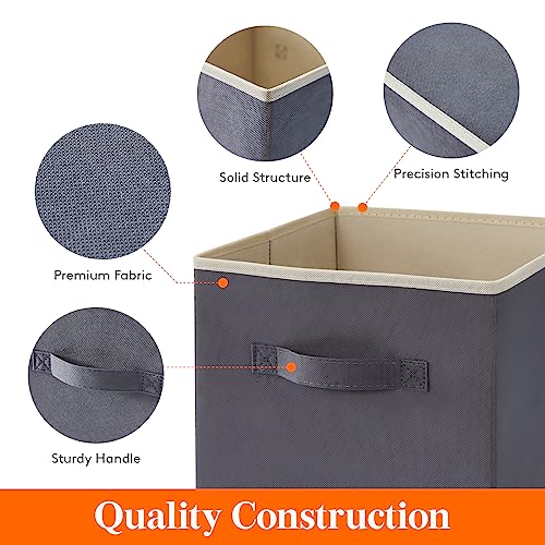 Lifewit Gray 11 Inch Foldable Storage Cubes, 18L, 26x26x28cm, 12 Pack