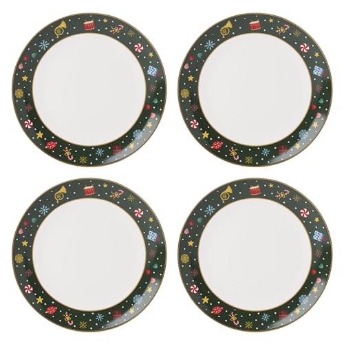 Lenox Nutcracker Ballet Porcelain Christmas Dinner Plate Set for 4 - Holiday Holiday Tableware