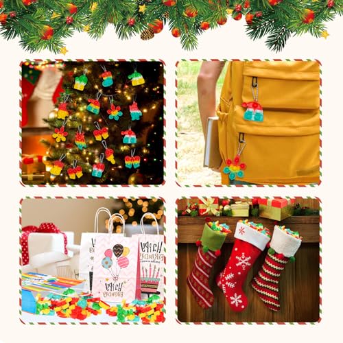 32 Pack Christmas Party Favors Bulk Fidget Toys Pop Mini Keychain Goodie Bag Stuffers Birthday Students Small Kid Classroom Prizes Bulk Toys