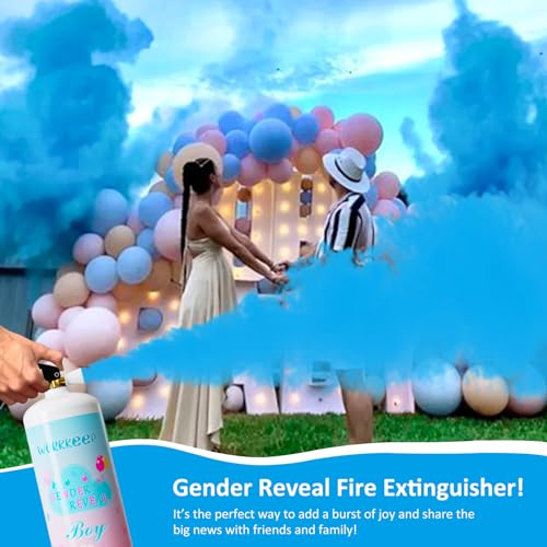 Giant Blue Gender Reveal Fire Extinguisher Pack of 2 - 20+ Feet Outdoor Party Decor