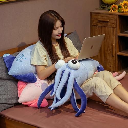 27.5inch Squid Fish Plush Toy Pillow Soft Fish Cushion Stuffed Animal Throw Pillow Toy for Kids Christmas Birthday Toys Gift