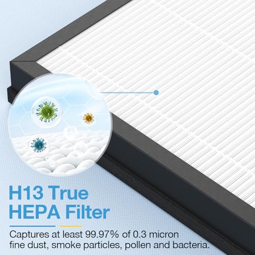 White 4 Pack HAP603 Replacement Air Purifier Filters for ECOSELF HAP603