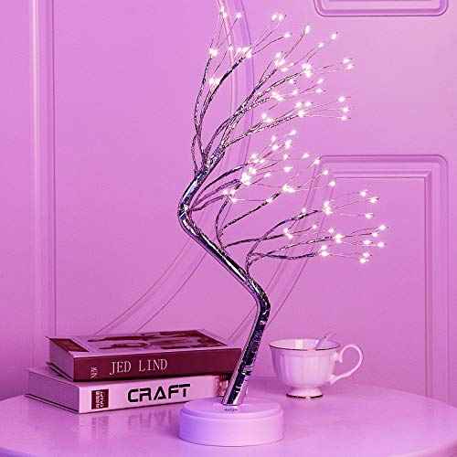 20" 108LED Purple Bonsai Tree lamp Artificial Tree Indoor Decor USB/Battery-Powered Touch Switch Lights for Friends Christmas/Hallowmas/Thanksgiving Day Wedding Party Decorations