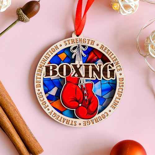 Boxing Christmas Ornament for Boxing Lovers, Boxing Ornament Holiday Tree Decor, Boxing for Boxing Fans, Boxing Gloves Christmas Ornament Boxer