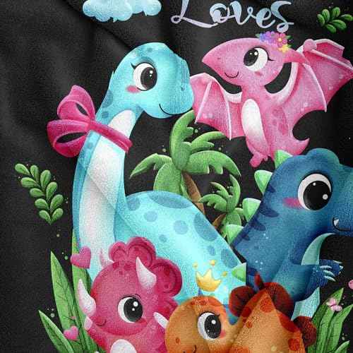 Amonee-YL Dinosaur Blanket, Just A Girl Who Loves Dinosaurs, Dinosaurs Blankets for Girls 40"X50", Dino Birthday Decorations, Presents for Dinosaur Lovers, Dino Gifts for Girls