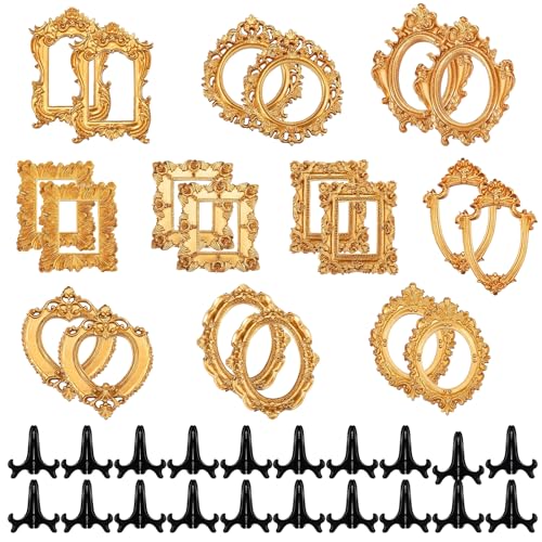 Vintage Resin Picture Frame 40 Pcs Mini Gold Photo