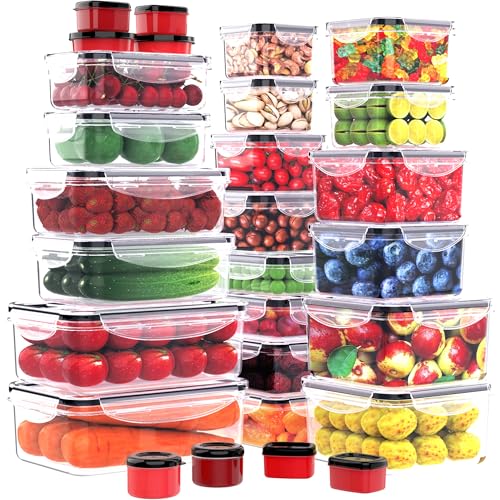 RockBerry 56 pcs Food Storage Containers with Lids Set - Airtight, Leakproof, Reusable Kitchen Organizer