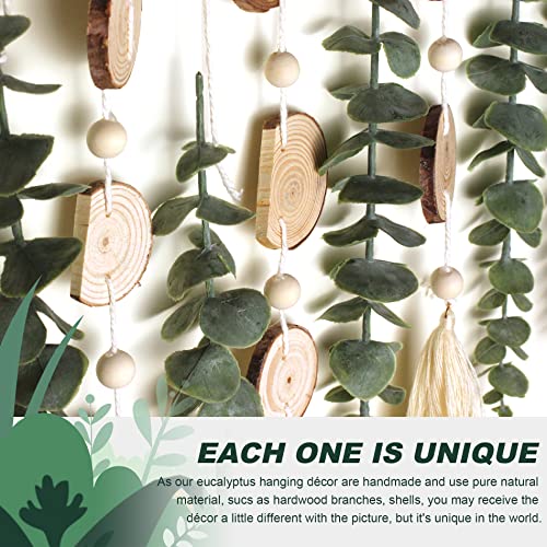 Artificial Eucalyptus Wall Decor – Faux Greenery Plants for Rustic Boho Bedroom Kitchen Bathroom