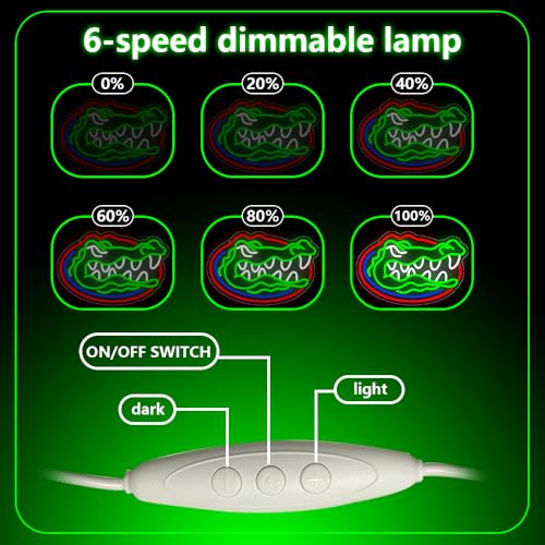 PILOYINDE L-Flolido Florida Gators Basketball Neon Sign LED Wall Decor for Bedroom