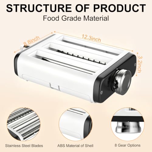 KitchenAid Pasta Maker Attachment 3-in-1 Noodle & Fettuccine Cutter Black-White