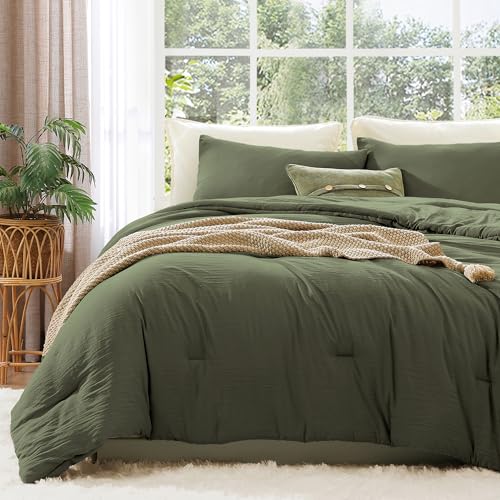 Army Olive Green King Size Comforter Set - 3 Pieces Soft Bedding WRENSONGE