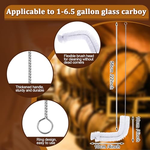 3 Gallon Glass Fermentation Carboy Set with Silicone Stopper and Handle - Homebrew Water Jug