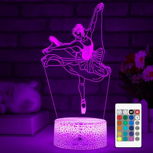 FlyonSea Kids Ballet Gifts,Ballets Girls Light Dancer 16 Color Changing Nightlight with Touch and Remote Control, Ballet Art Decor Light Birthday Christmas Gifts for Kids Girls Baby