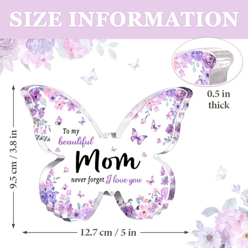 Gifts for Mom, Mom Birthday Gifts, Unique Purple Butterfly Acrylic