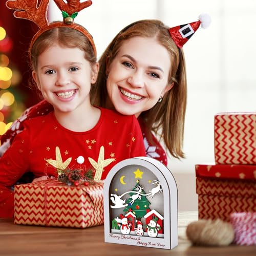 Christmas Village LED Snowman Scene Decor - White Variation