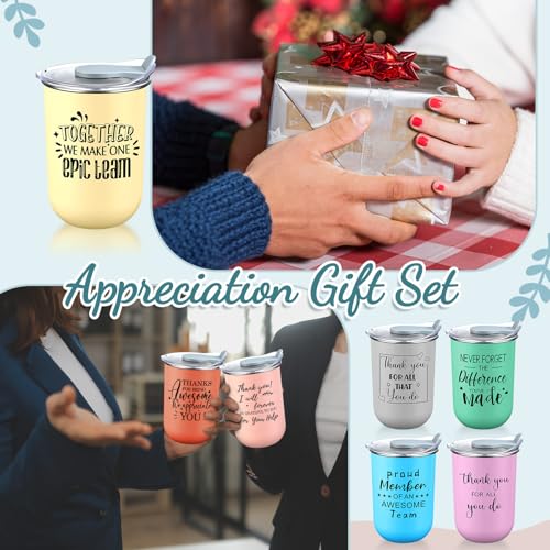 Maxdot 15 Pcs Thank You Gift Mugs with Splash Proof Lids - Colorful 13oz Employee Appreciation Set (Proud Team / Vivid / 15)