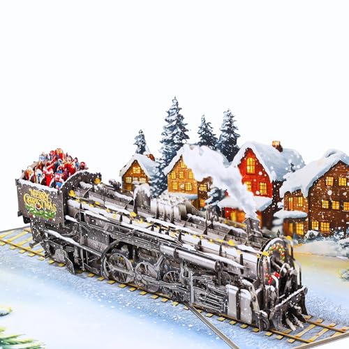 Steam Train Pop-Up Christmas Card 3D – Christmas Express (SISTIMON) Train Variation