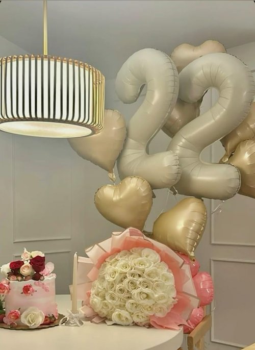 Big Foil 23 Number Balloon by [Brand Name] - 40 Inch Cream Birthday Decoration for Women | Perfect for 23rd Birthday, Weddings, and Graduations