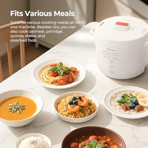 Mini Rice Cooker 3.5-Cup Capacity for White & Brown Rice, Steaming & Slow Cooking