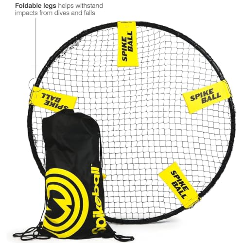 Spikeball 3 Ball Original Roundnet Game Set - Black/Yellow Includes Net & Carry Bag