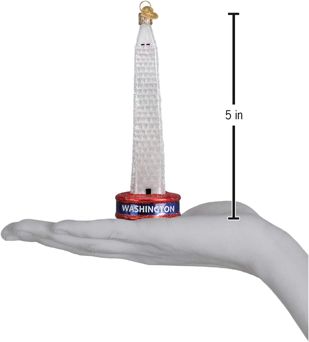 Washington Monument Glass Blown Ornament - Old World Christmas Decor (20093)