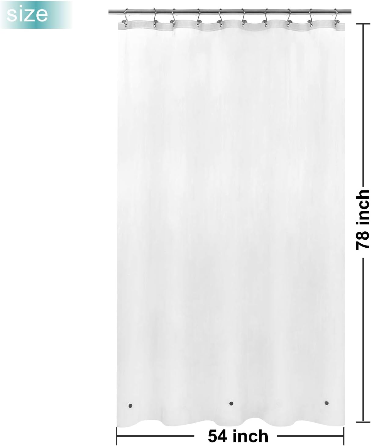 Mrs. Awesome Shower Curtain Liner - Heavy Duty Waterproof PEVA with 3 Magnets | 54 x 78 Inch, Frosted