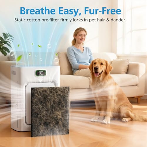 iSingo P358 Replacement Air Filters 4+8 Pack for HEAPETS Pet Air Purifier