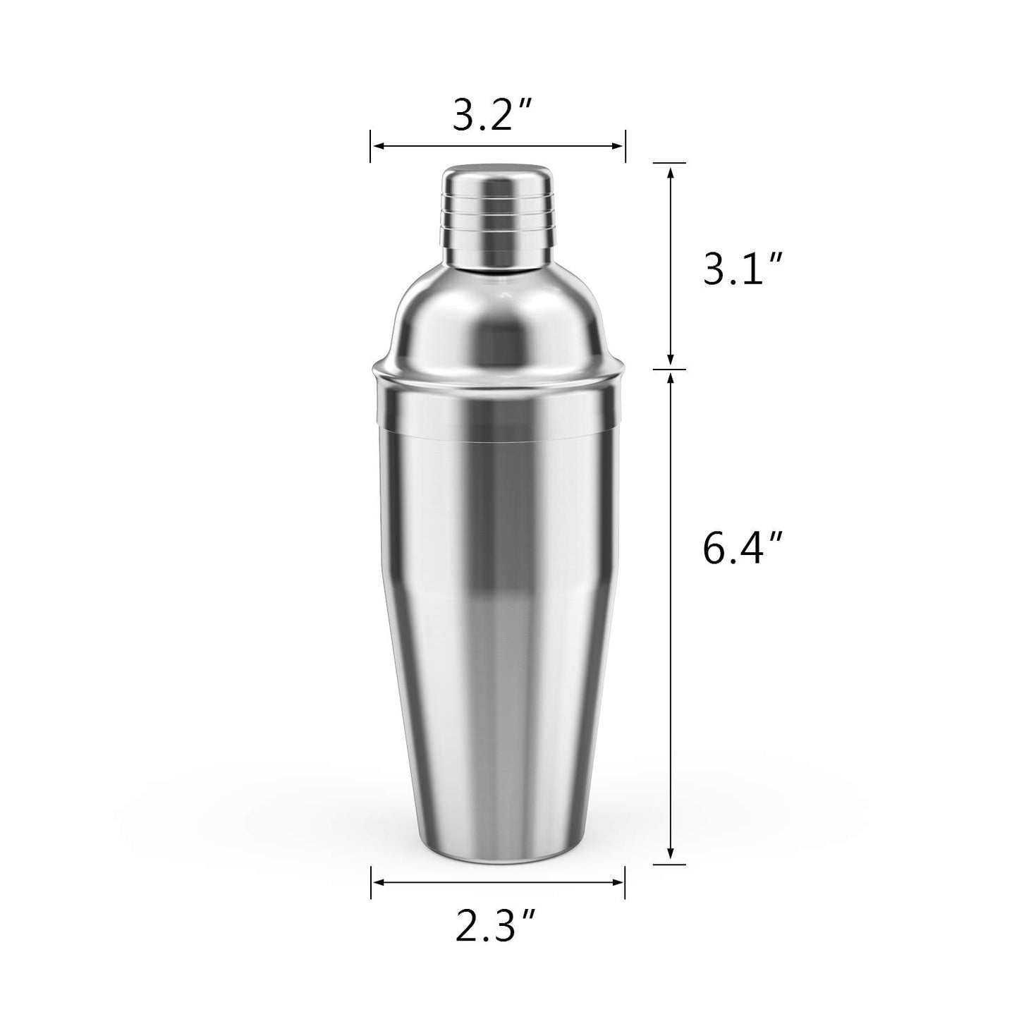Cocktail Shaker,24 oz Martini Shaker,Food Grade Stainless Steel Martini Mixer Built-in Strainer,Drink Shaker by LUCKYGOOBO,Bartender Kit Gifts. (Black)