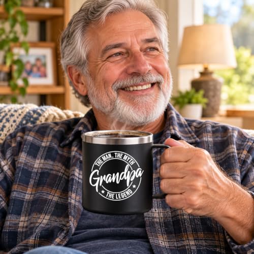 Best Grandpa Ever Stainless Steel Travel Mug - 14 Oz Dad Gift