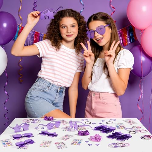 Kpop Party Favors Set - Girl Friendship Gifts with Tattoos, Bracelets, Hair Clips & Glasses
