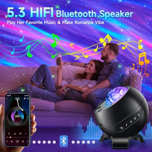 Staryou Black LED Light Projector with 375 Effects - Home Decor Night Lamp