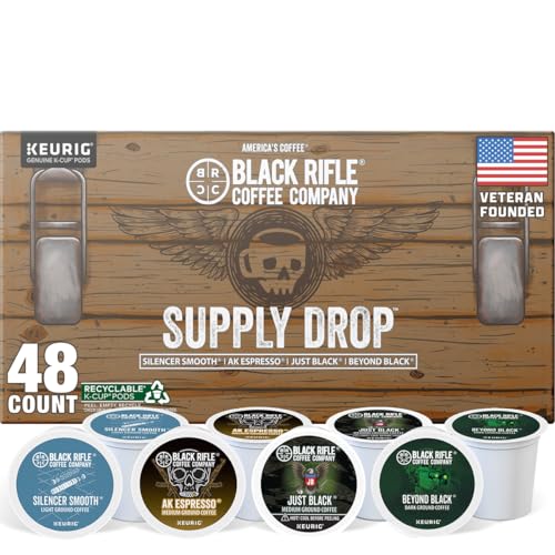 Black Rifle Coffee Variety Pack K-Cup Coffee Pods 48 Count - Light, Medium & Dark Roasts